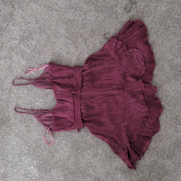 Saints + Secrets Romantic Ruffle Tiered Mini Spaghetti Strap Dress. - Picture 3 of 7